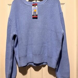GAP Women's Light Blue Crew Neck Sweater